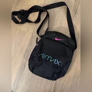 Nike Black Messenger Bag with Pink Logo